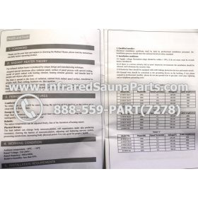 J INFRARED HEATERS 220V / 240V - J RADIANT INFRARED SAUNA CERAMIC HEATER JH-NR18-15B 1800 WATTS 220V /240V 2