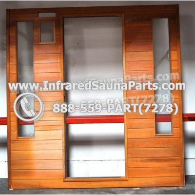 WOOD SAUNA WALLS - HEMLOCK WOOD SAUNA PANEL WITH GLASS ( 72.5" x 70" ) 1